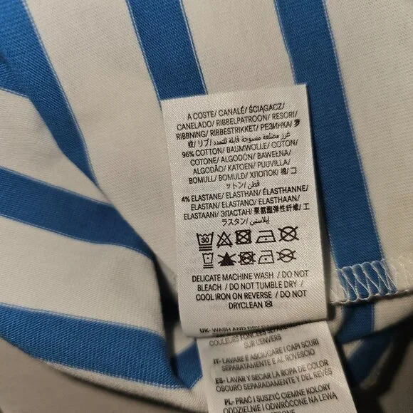 Boden Womans Size 8L Dress Stripes Nautical Blue White NEW - Picture 5 of 5